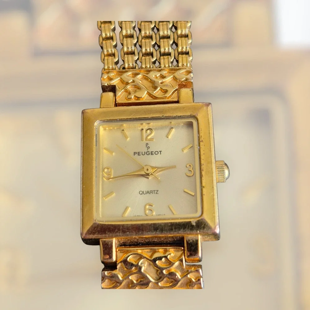 Peugeot‎ Women Gold Tone 5 Chain Bracelet Watch – Boho Retro Y2K Whimsy Classic